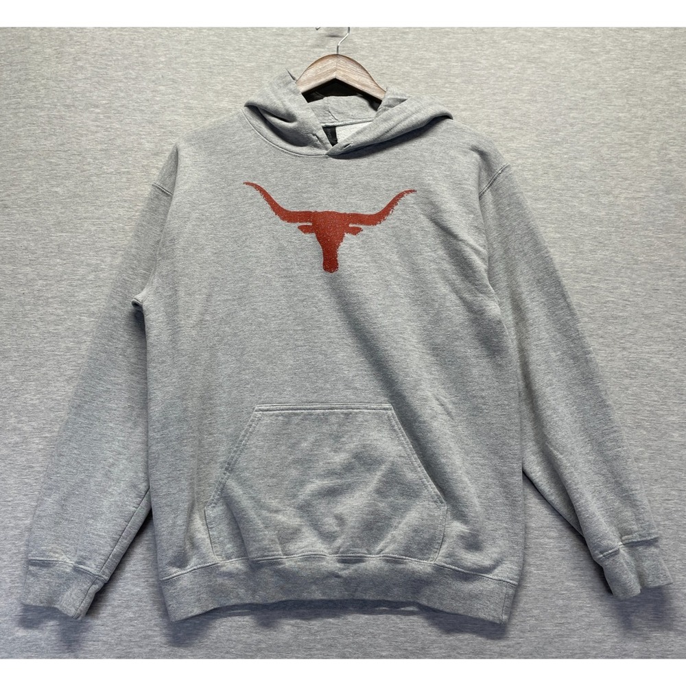 Texas Longhorns Hoodie Men M Gray Gildan Softstyle Midweight NFL Football Sports
